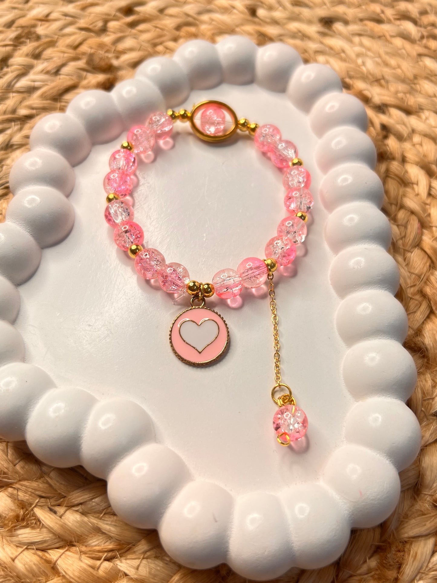 Korean Style Pink Heart Bracelet