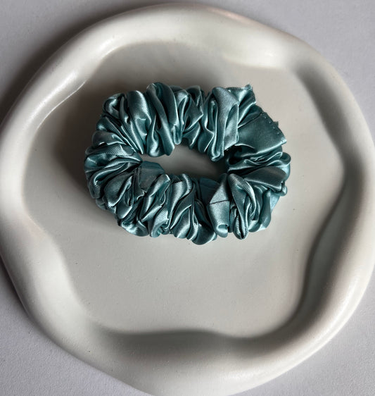 Soft Touch Elegance Satin Scrunchies - Teal