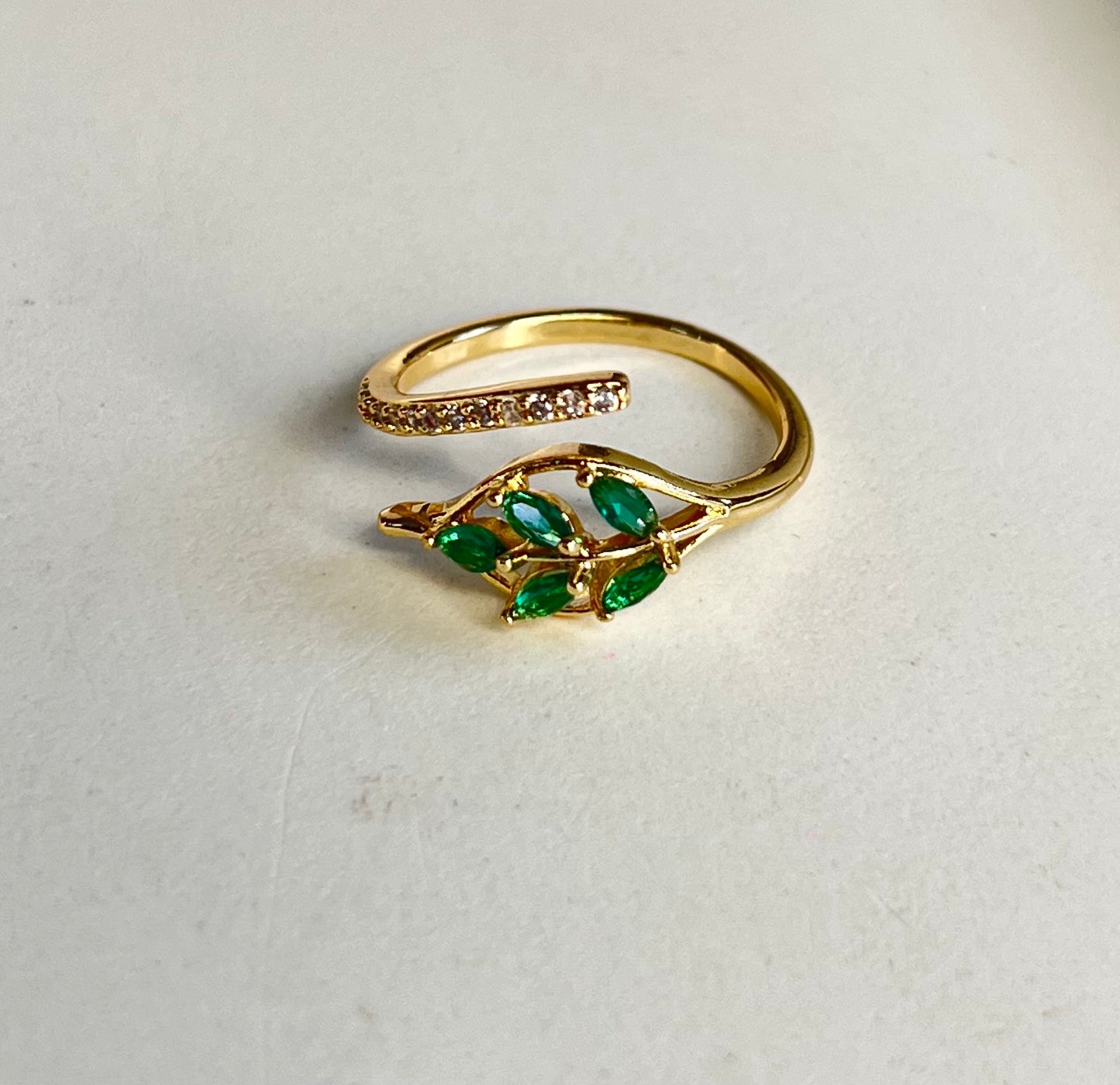 Leaf Line Ring- Anti Tarnish & Adjustable
