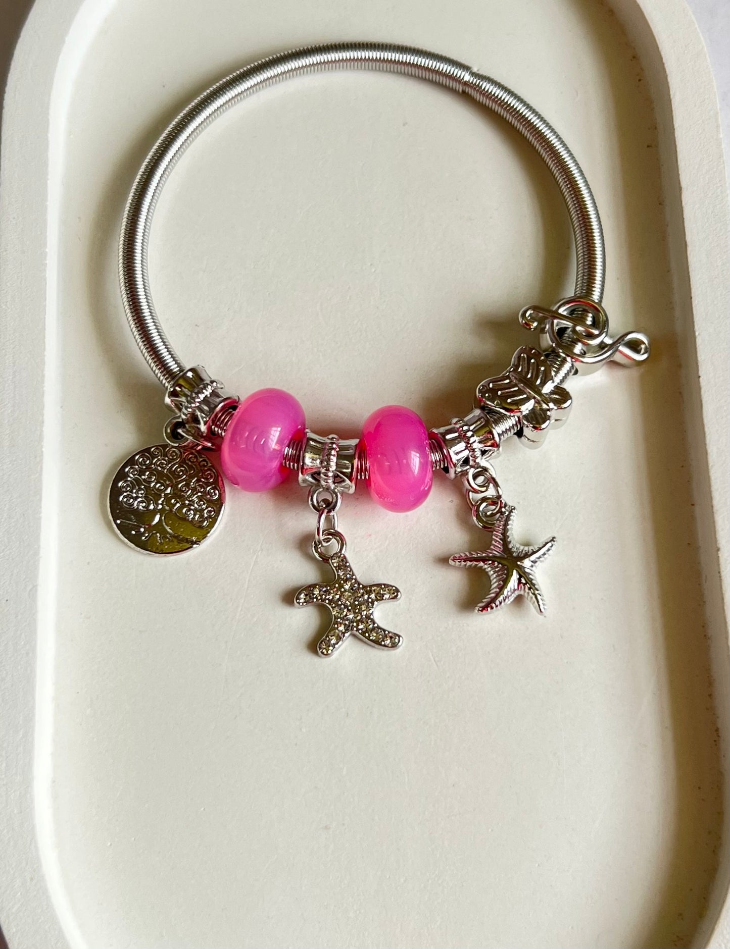 Pink Horizon Pandora Style Charm Bracelet