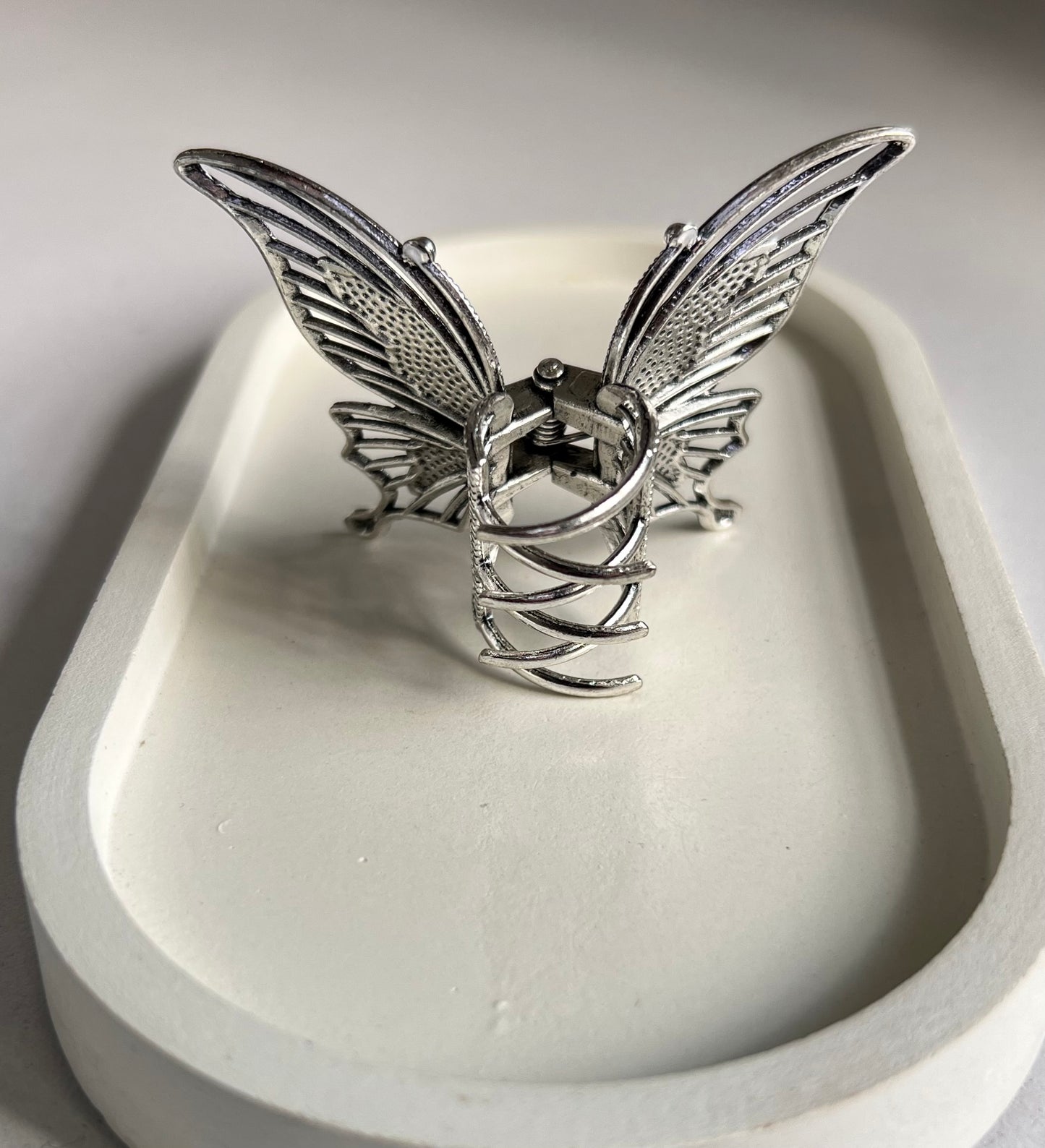 Butterfly Wings Hair Clip - Silver