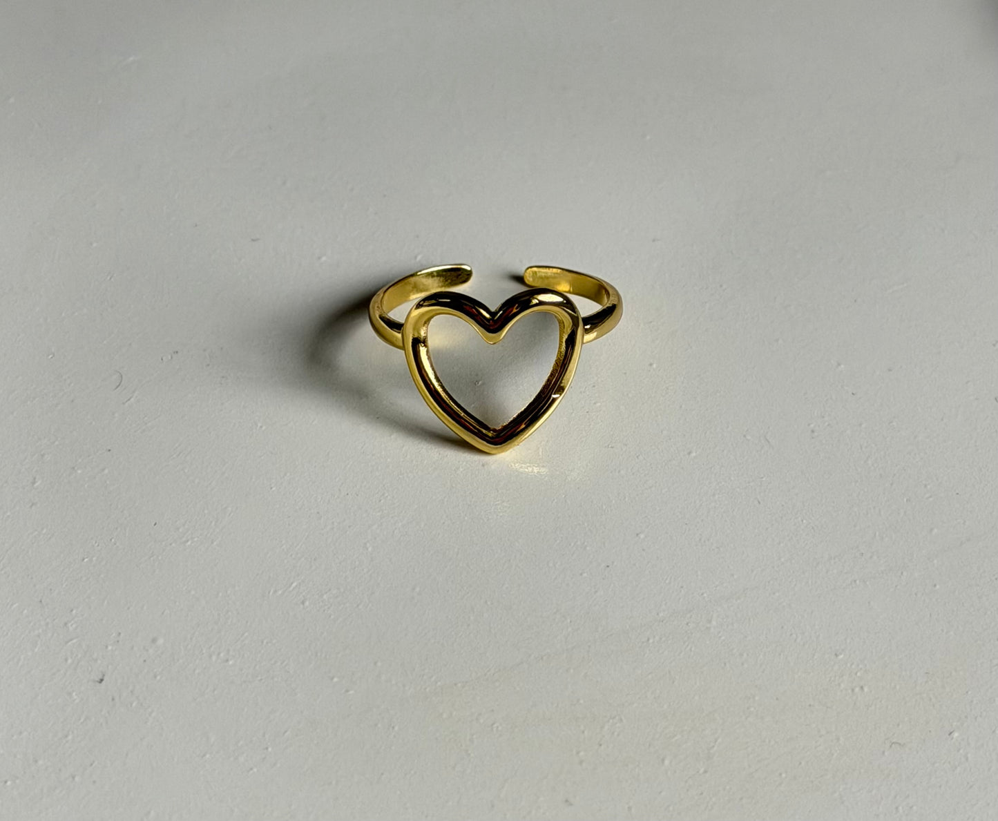 Classic Heart Anti Tarnish Adjustable Ring