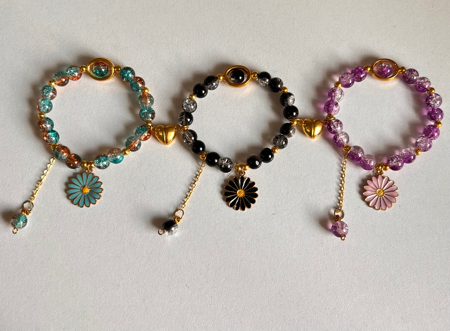 Triple Aura Magnetic Heart Best Friends Bracelet - Set of 3