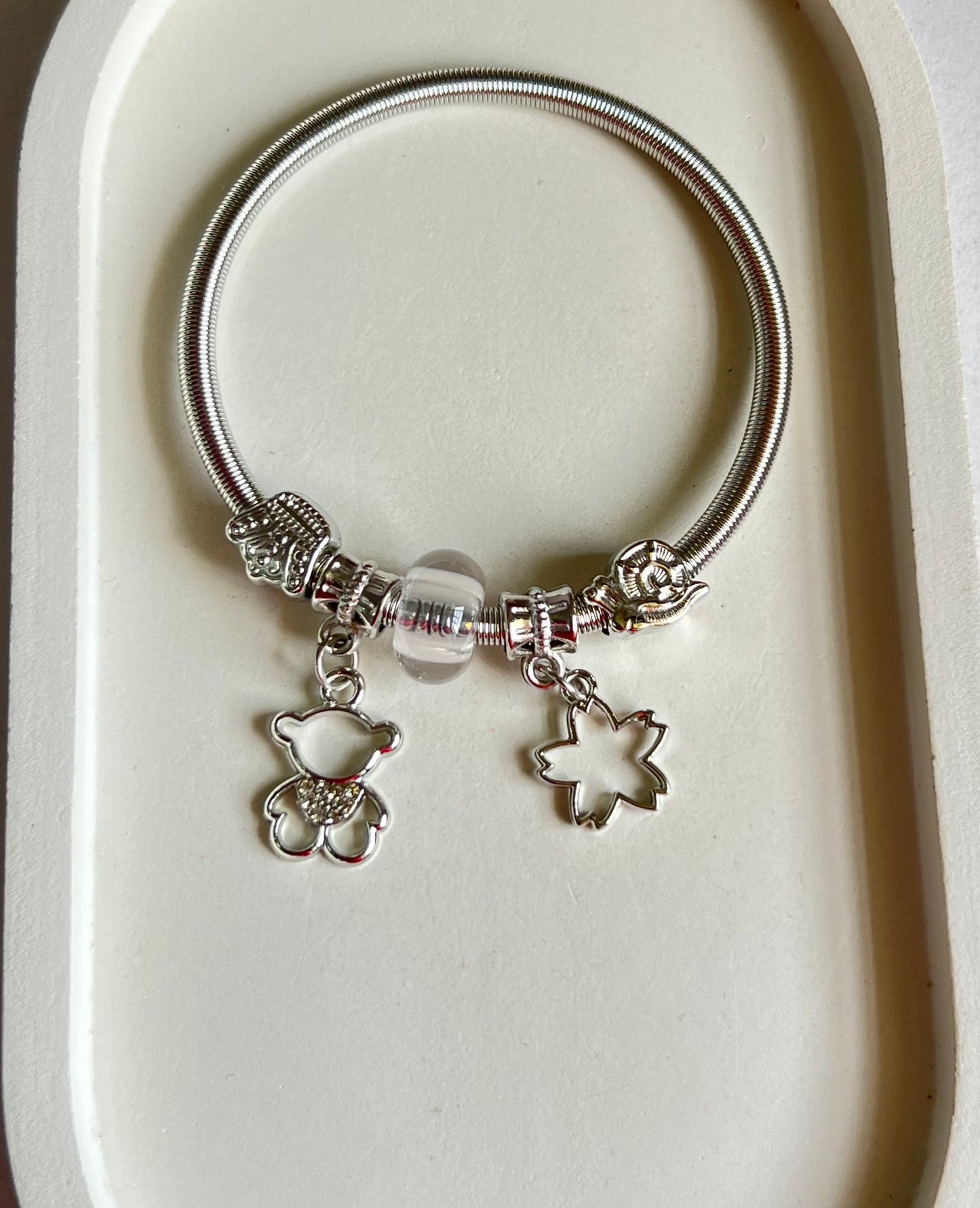 Frosted Fantasy Pandora Style Charm Bracelet