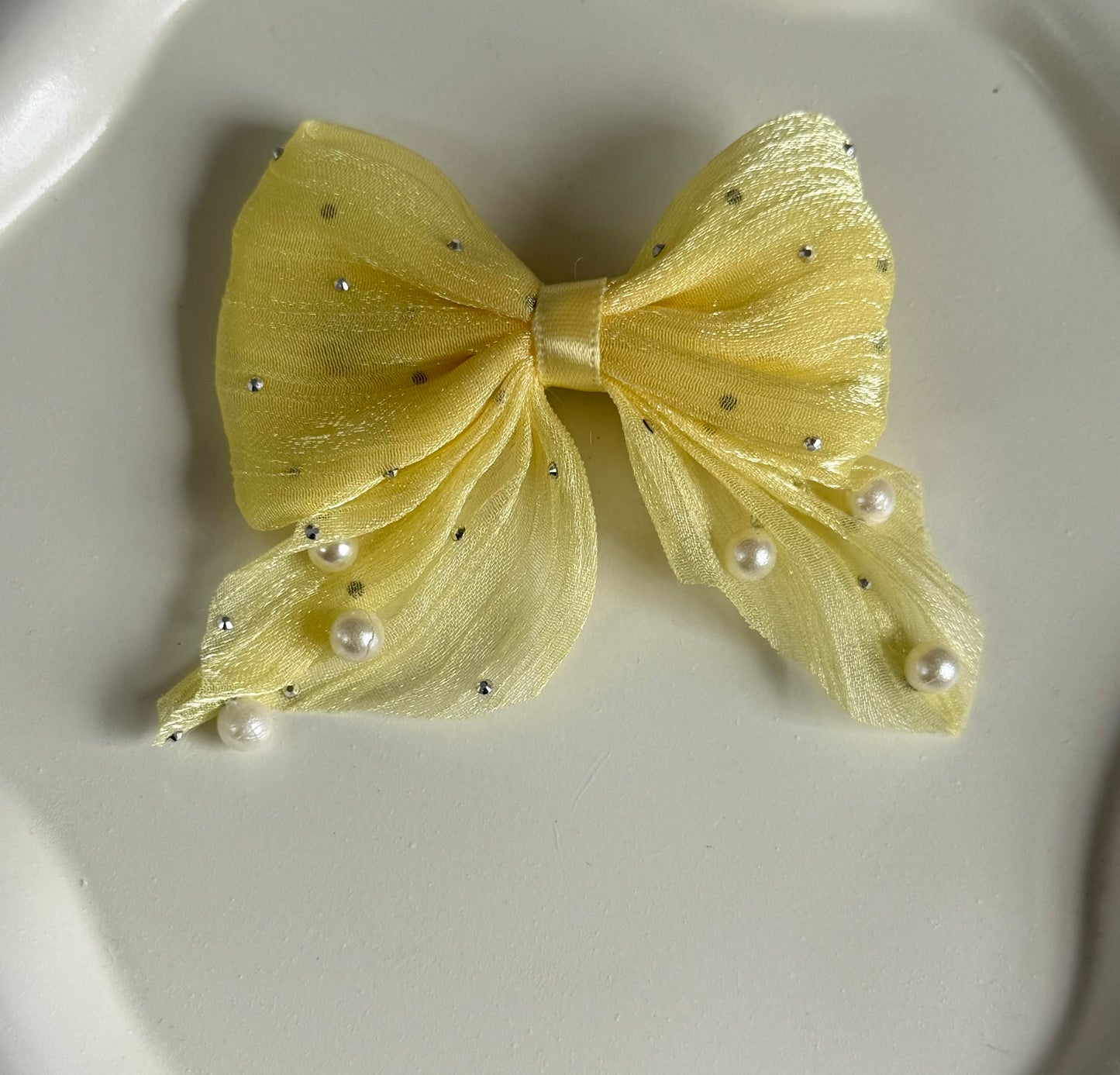 Pretty Bow Hair Clip - Yellow