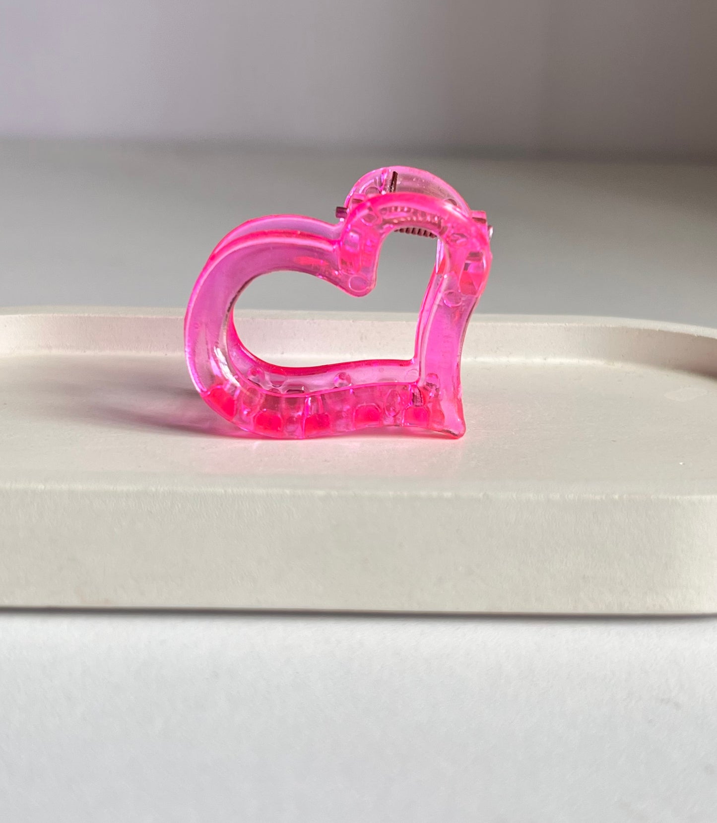 Blossom & Heart Mini Hair Clip Combo - Dark Pink