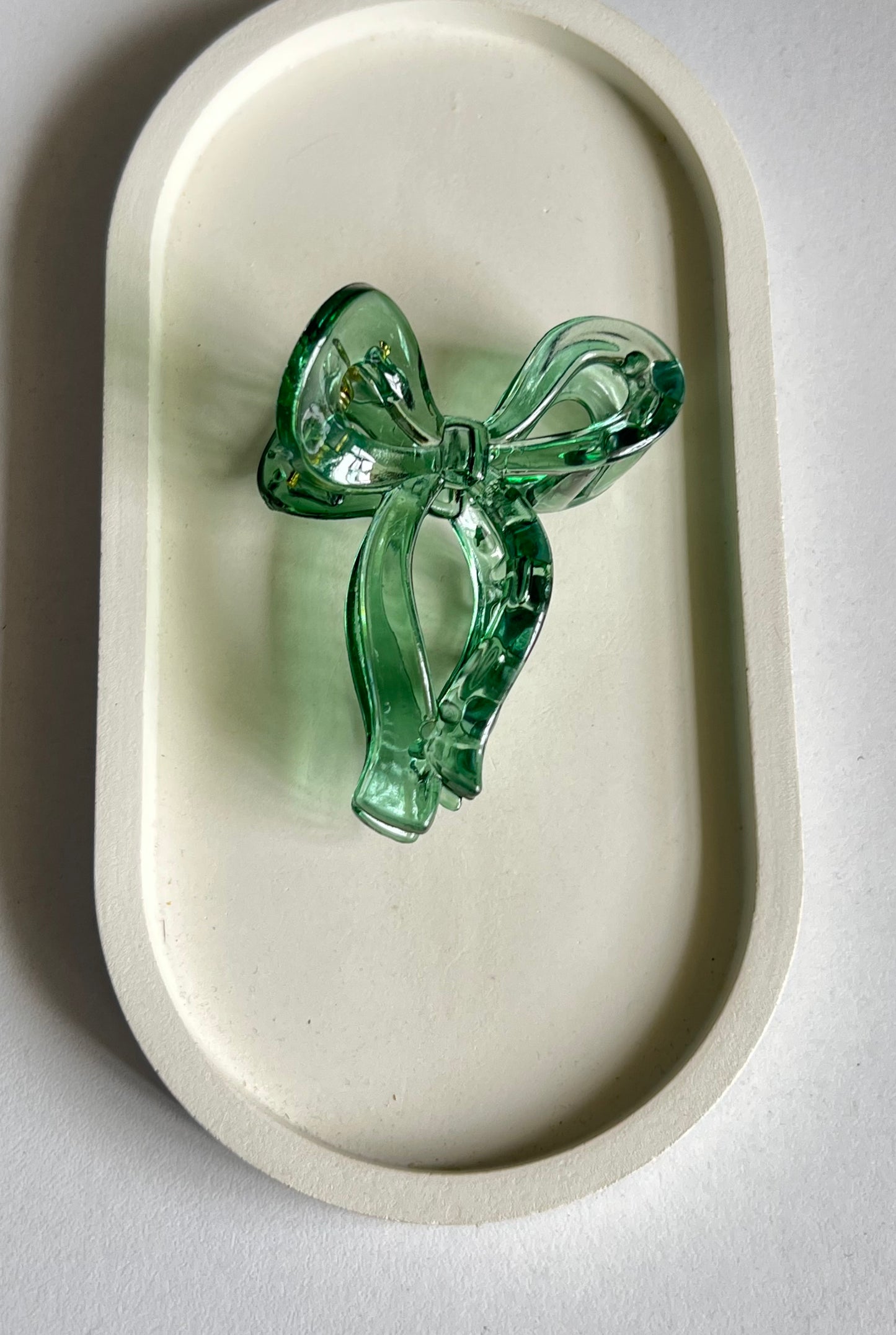 Glossy Bow Claw Clip - Green