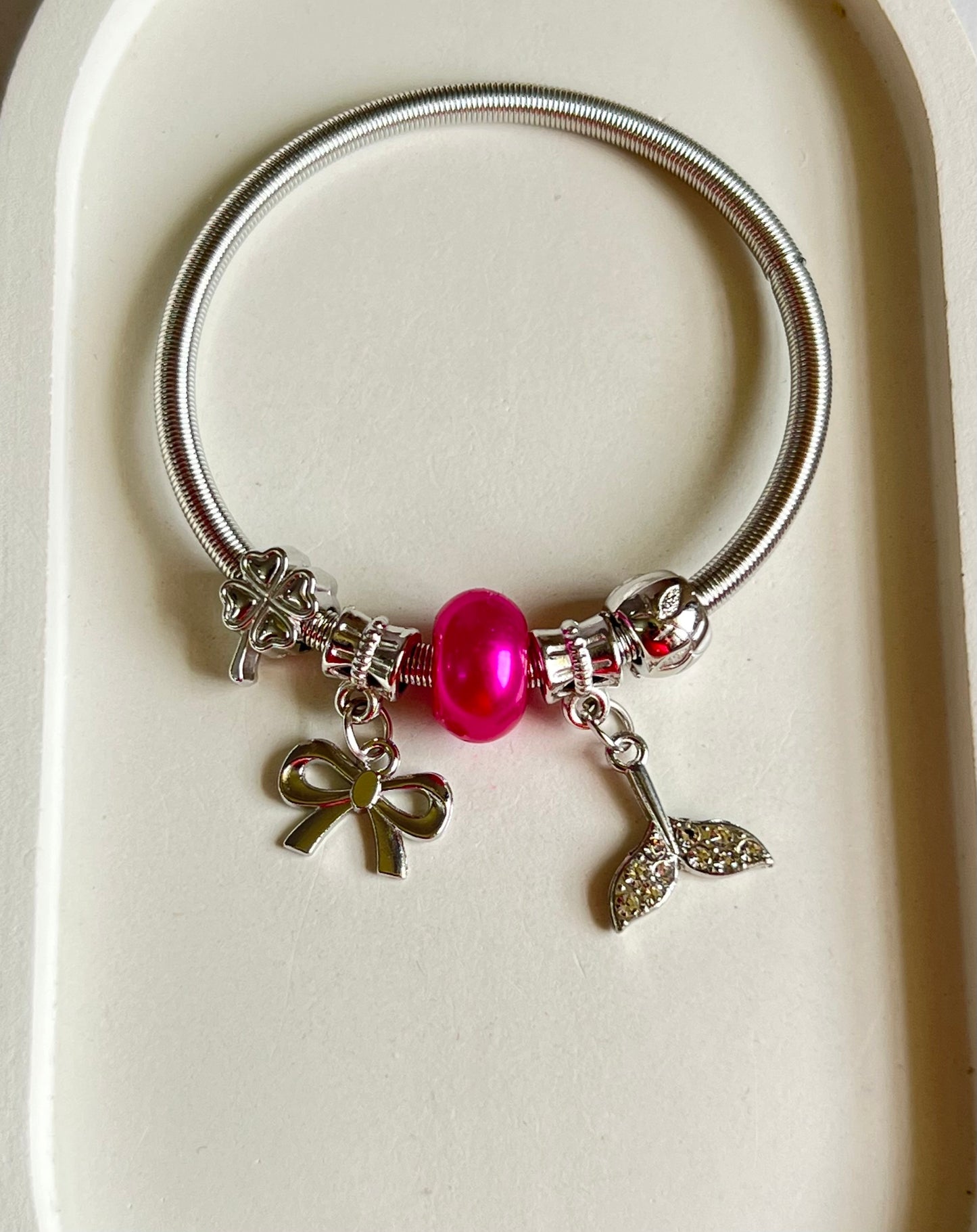 Moonlit Ribbon & Ocean Pandora Style Charm Bracelet