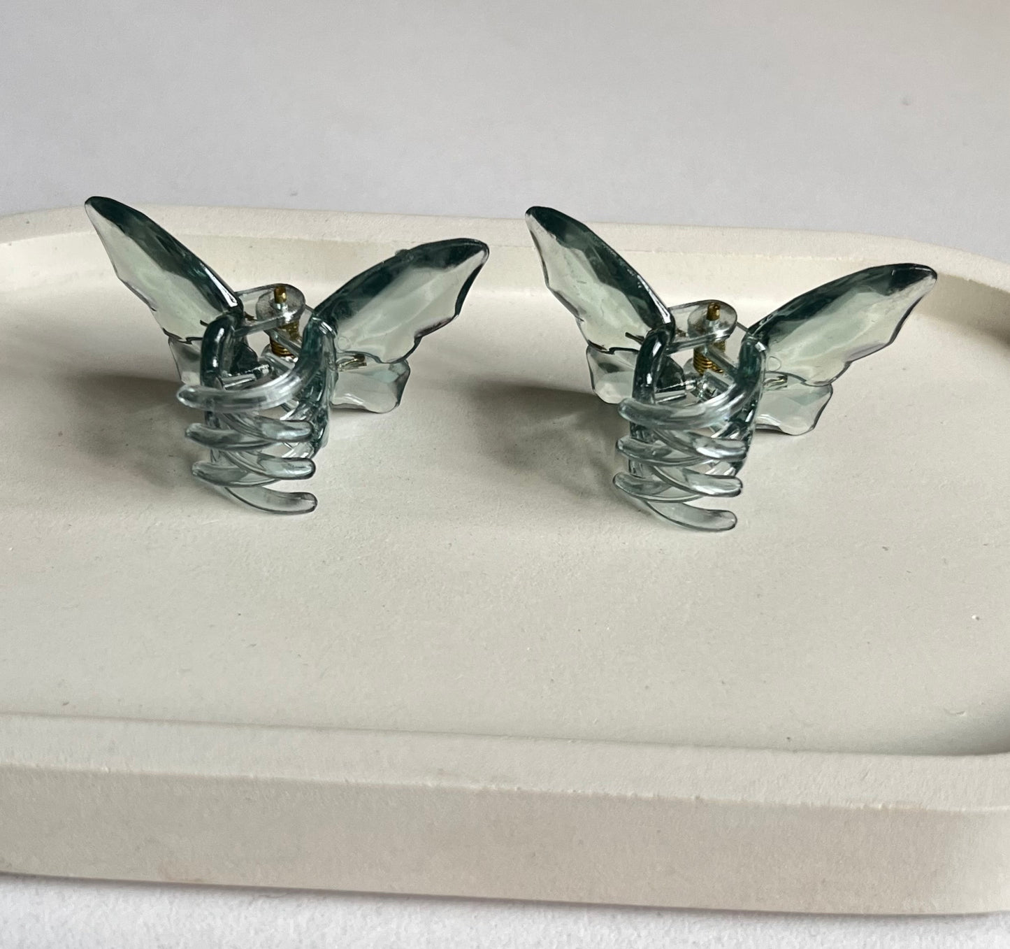 Twin Wings Mini Butterfly Hair Clips (2 Pieces) - Grey