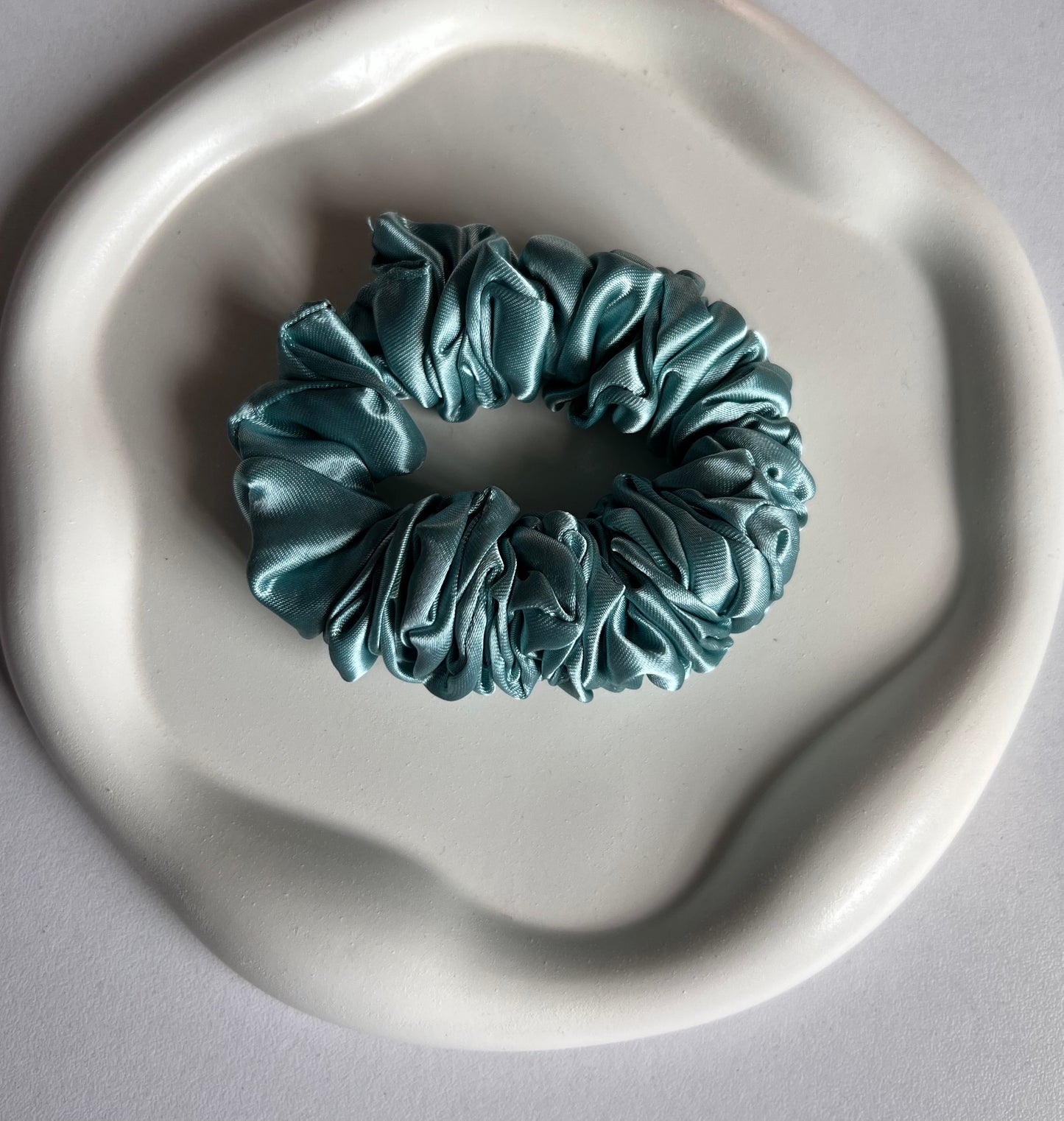 Soft Touch Elegance Satin Scrunchies - Teal