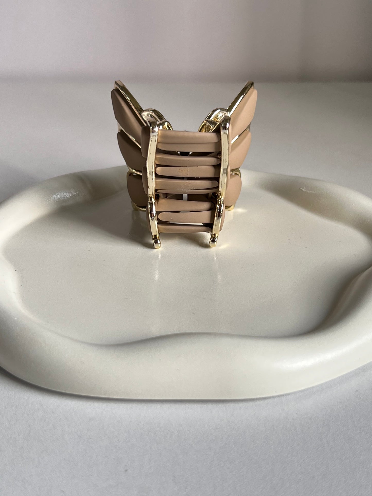 Luxe Flutter Butterfly Claw Clip - Beige
