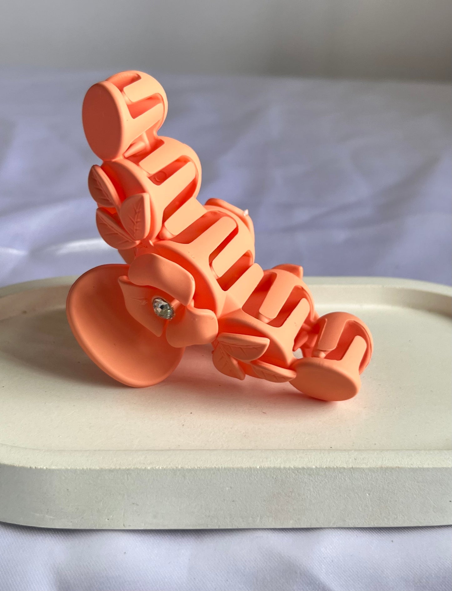 Floral Whisper Claw Clip - Orange