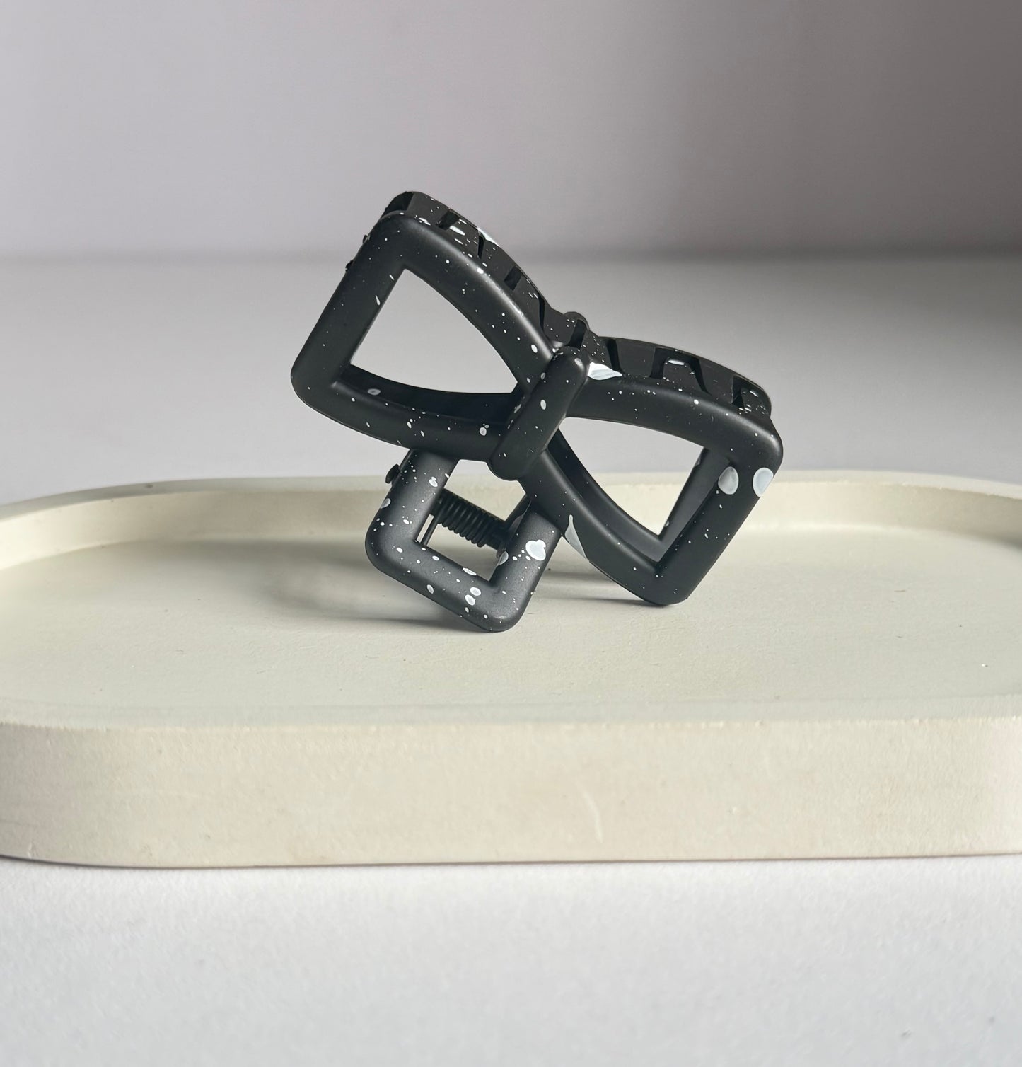 Sweet Polka Bow Claw Clip - Black