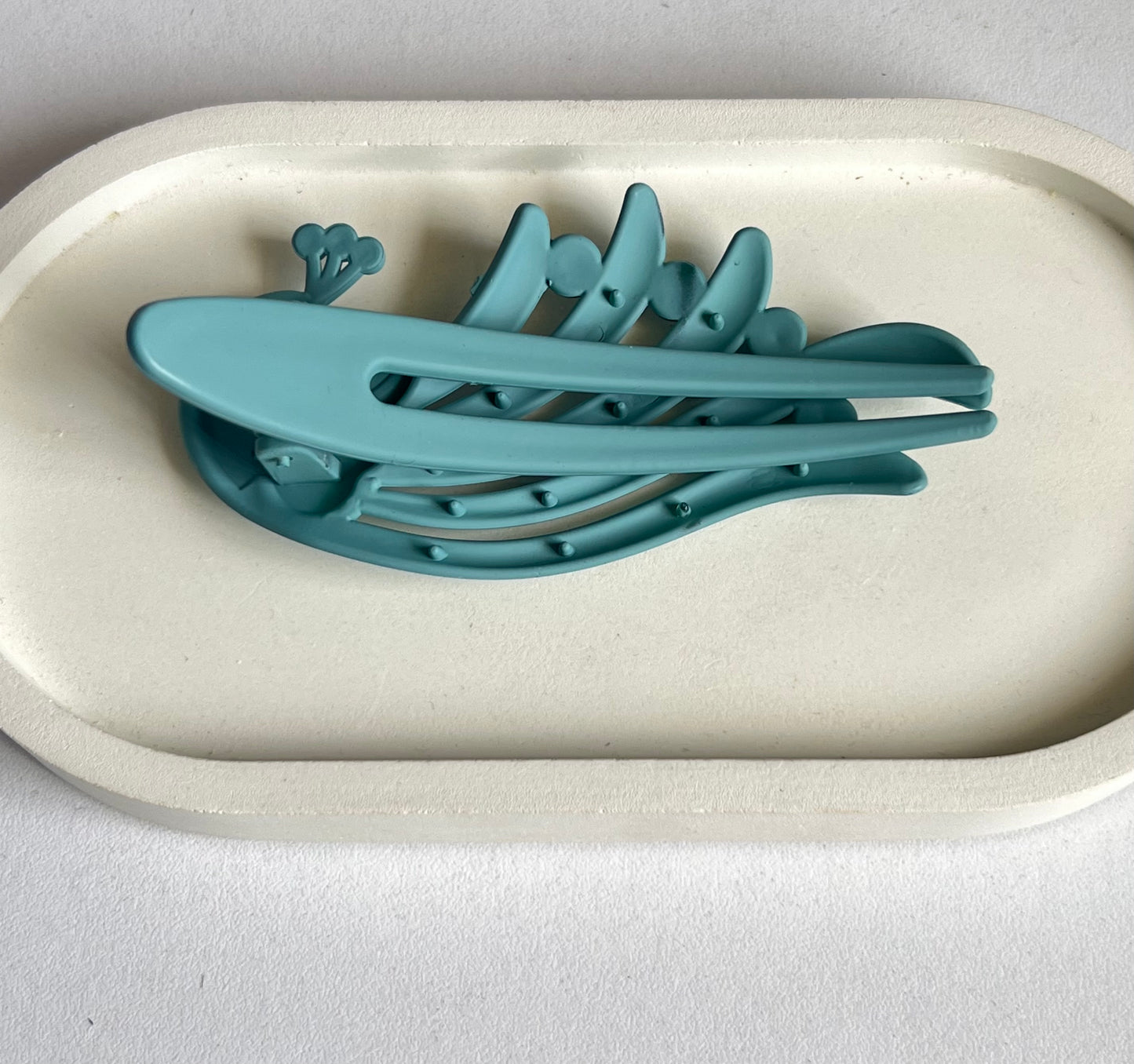 Peacock Elegance Hair Clip - Teal