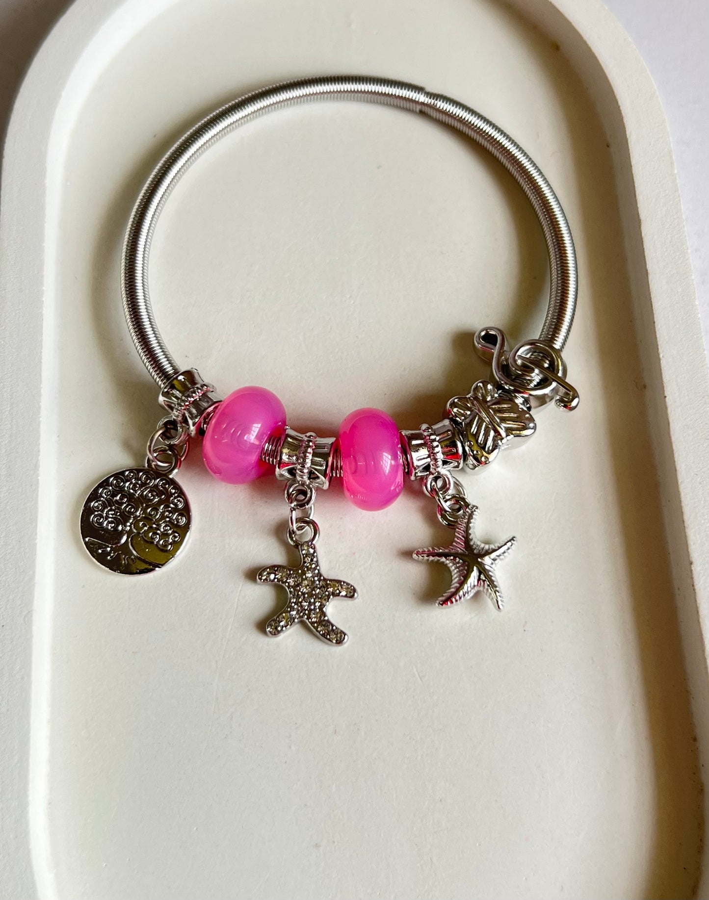 Pink Horizon Pandora Style Charm Bracelet