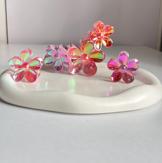 Aurora Bloom Trio Claw Clips - Purplish Brown