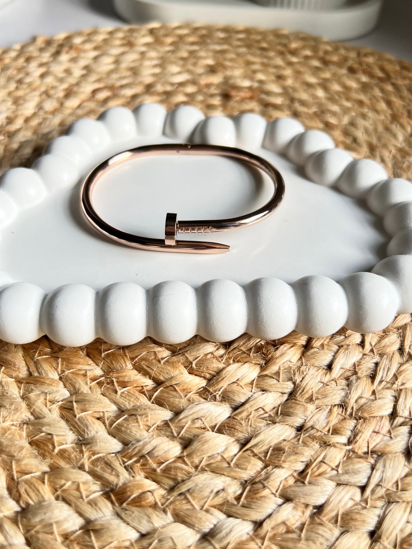 Trendy Tarnish Free Nail Bracelet - Rose Gold
