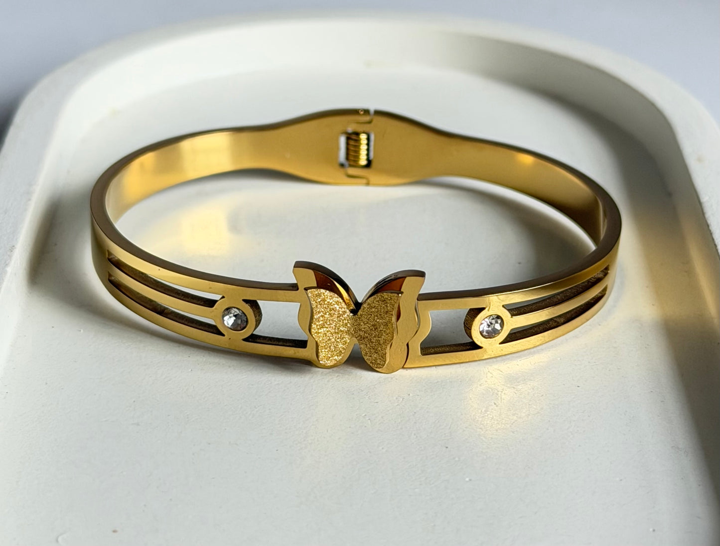 Sparkle & Wing Anti Tarnish Kada Bracelet - Regular Size