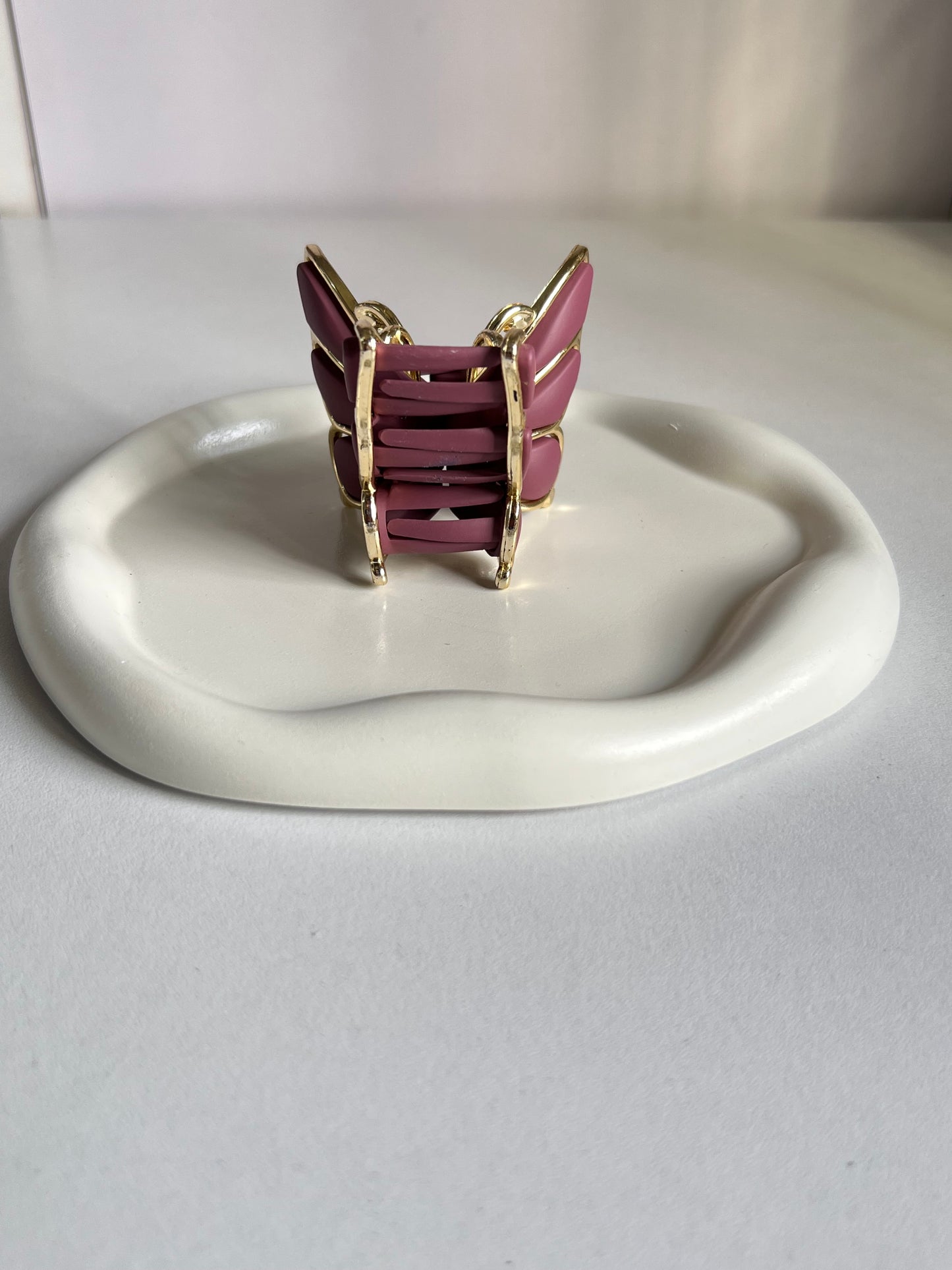 Luxe Flutter Butterfly Claw Clip - Pinkish Maroon