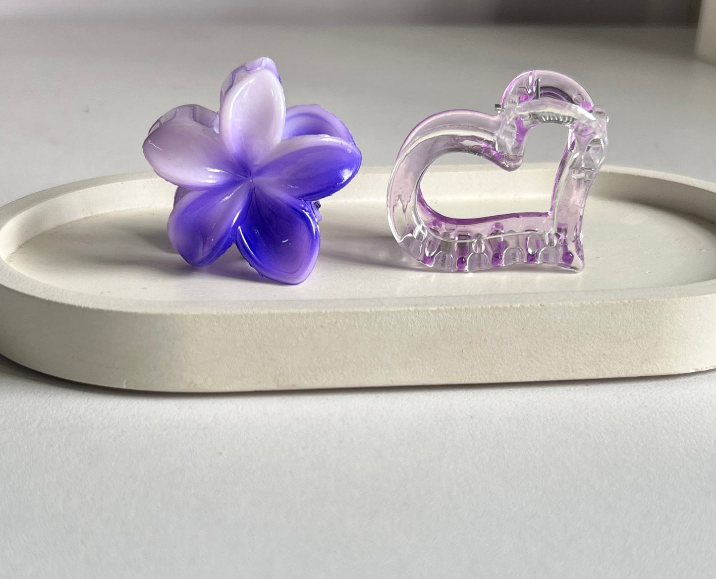 Flower Kiss & Heart Bliss Mini Clips (2 Pieces) - Purple