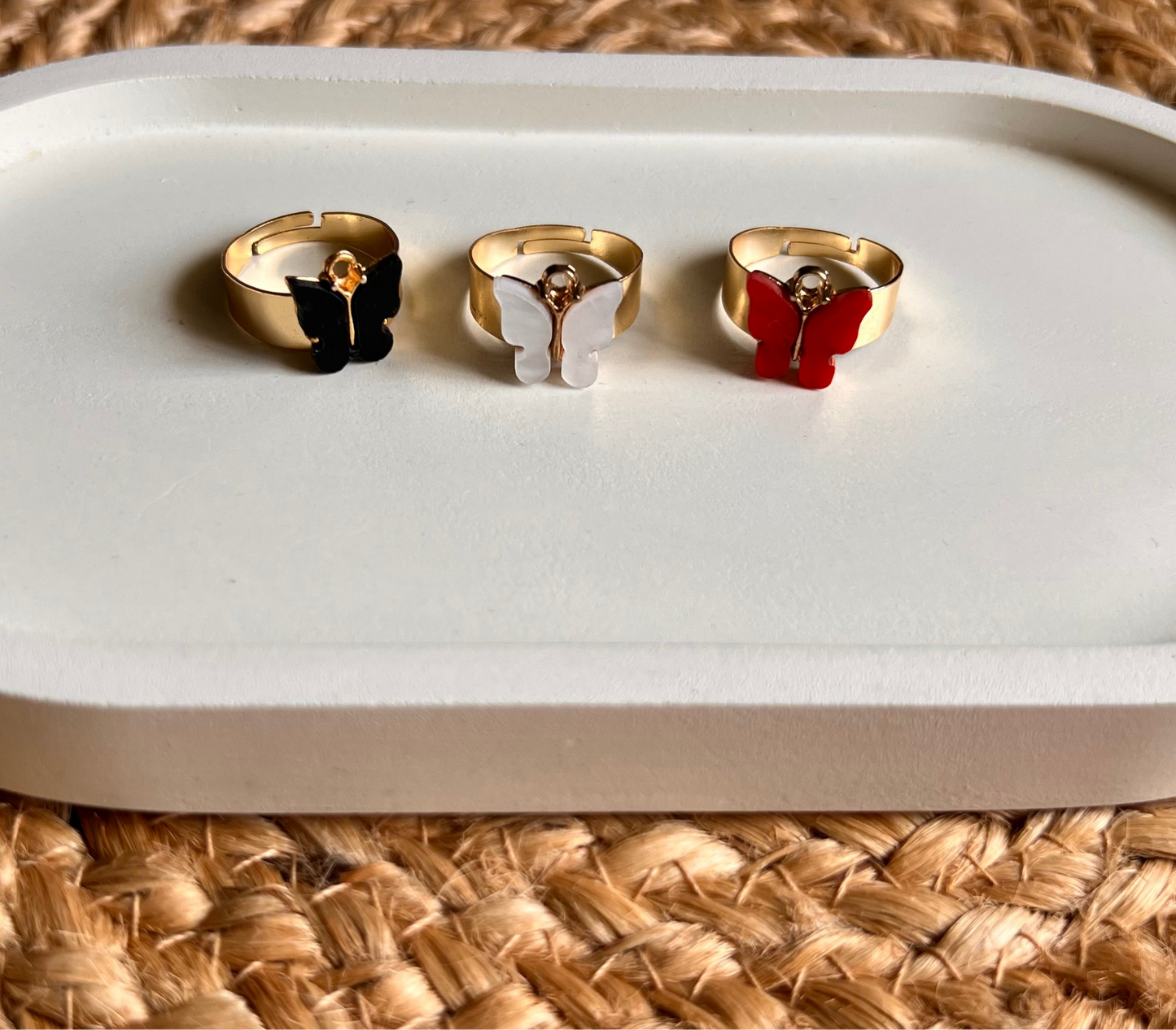 Aesthetic Butterfly Adjustable Finger Rings - Set of 3