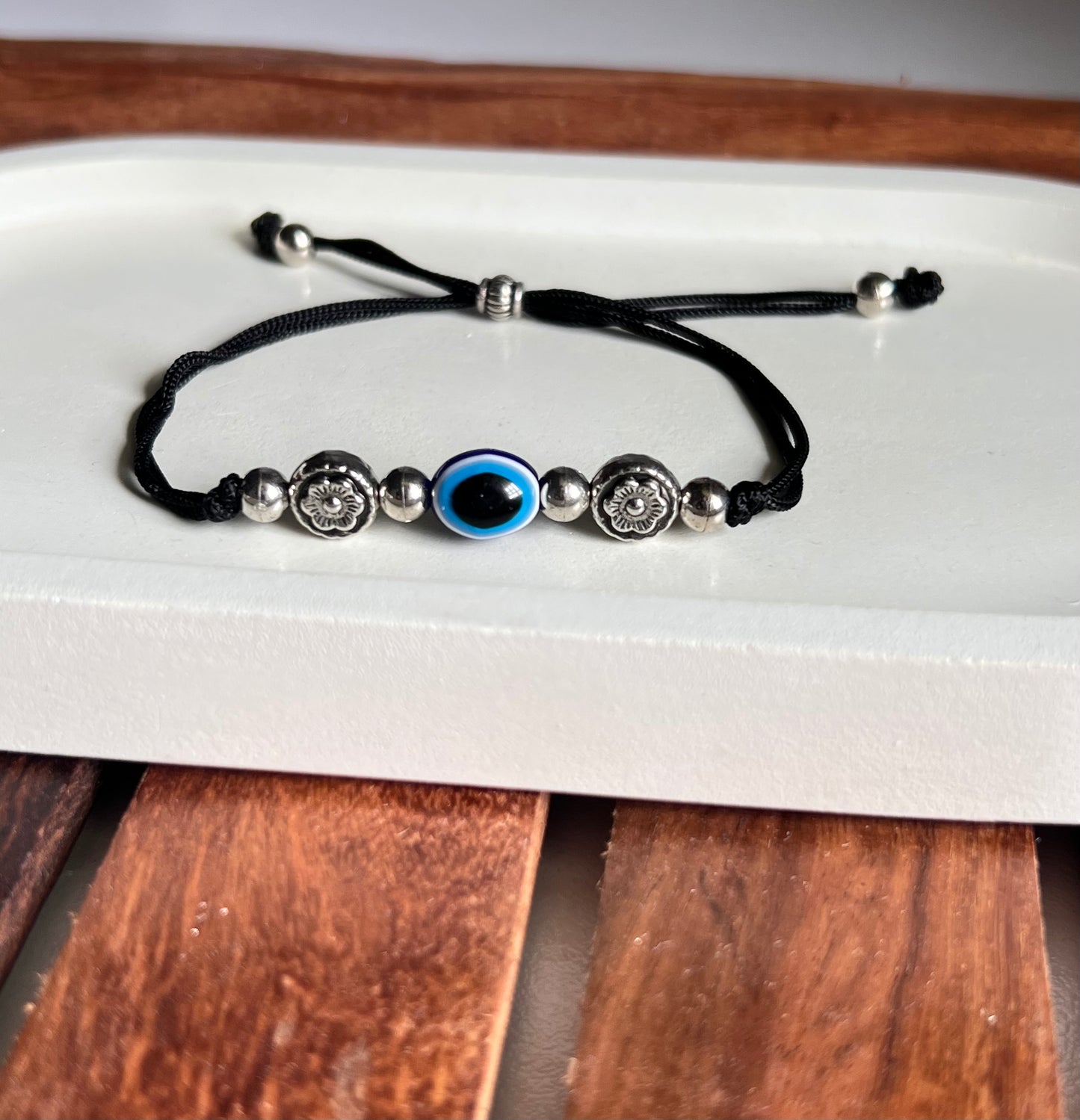 Trendy Evil Eye Butterfly & Floral Threaded Anklets - 2 Pieces