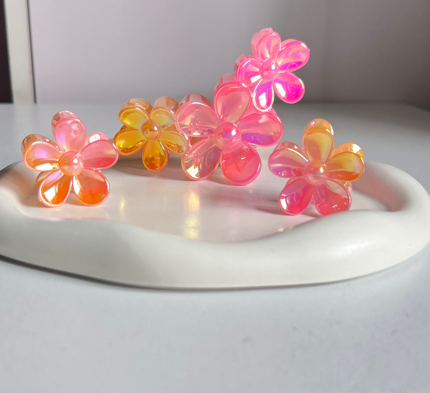 Aurora Bloom Trio Claw Clips - Pinkish Yellow