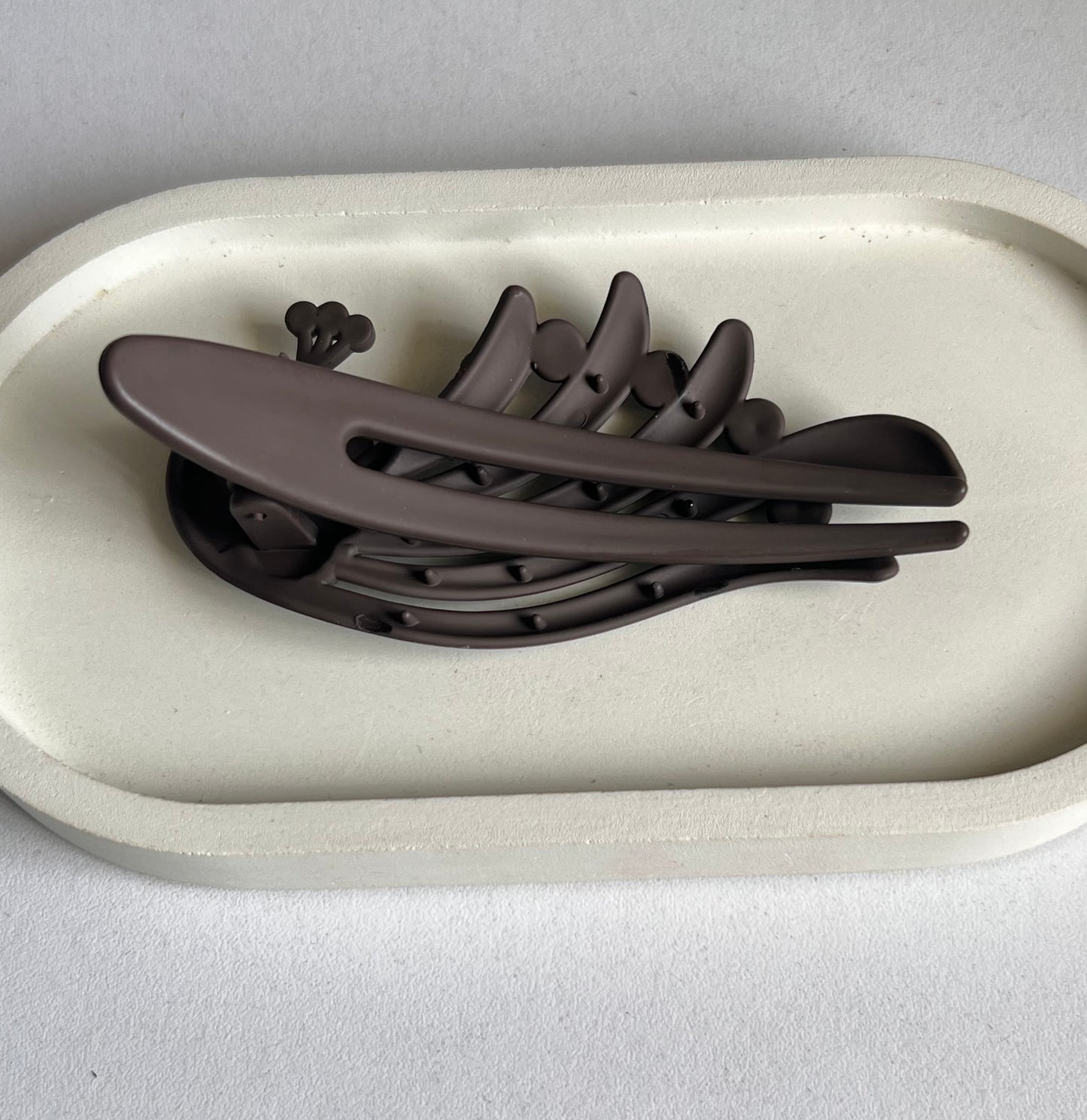 Peacock Elegance Hair Clip - Muted Brown