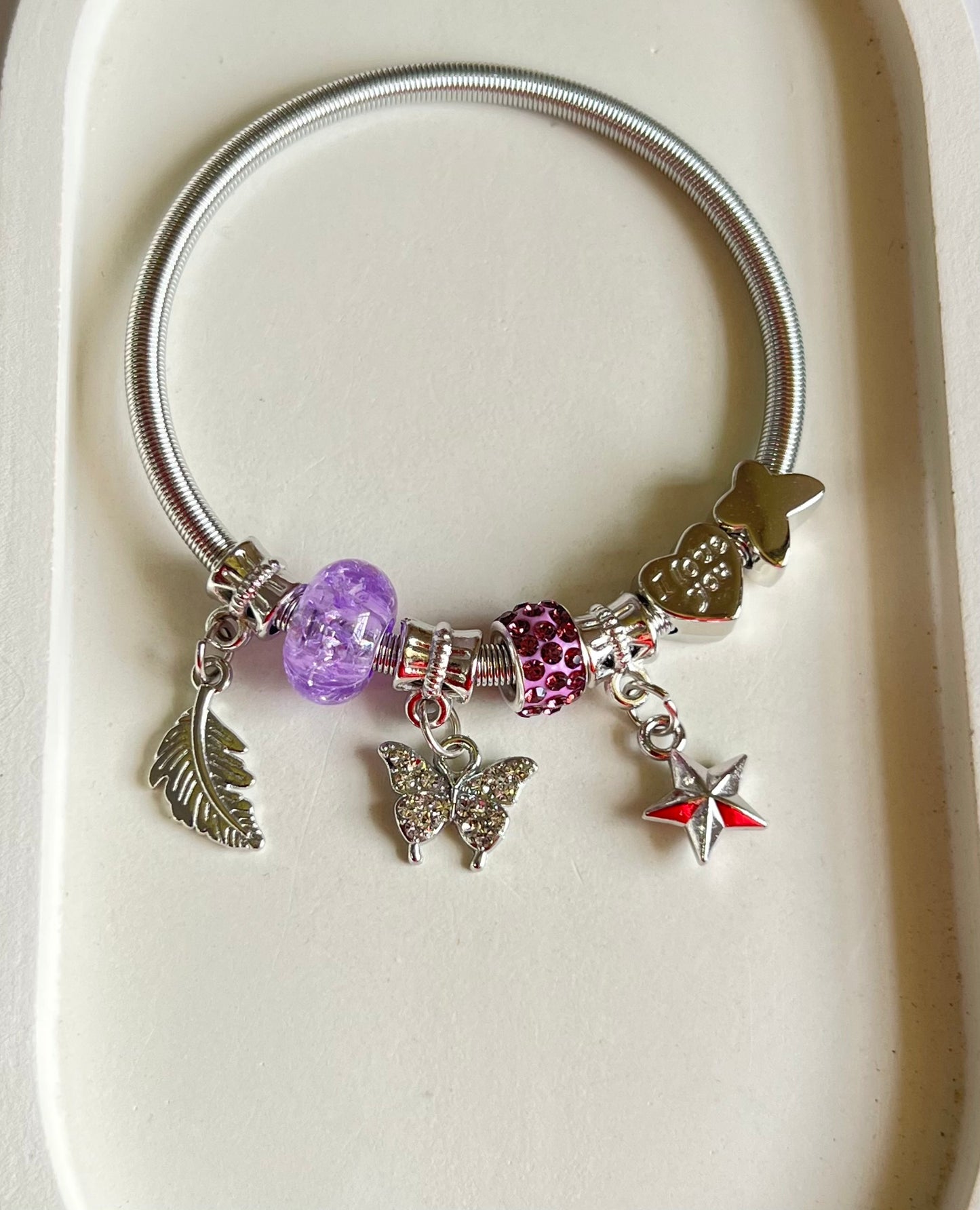 Twilight Garden Pandora Style Charm Bracelet