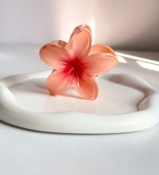 Flora Lock Claw Clip - Redish Orange
