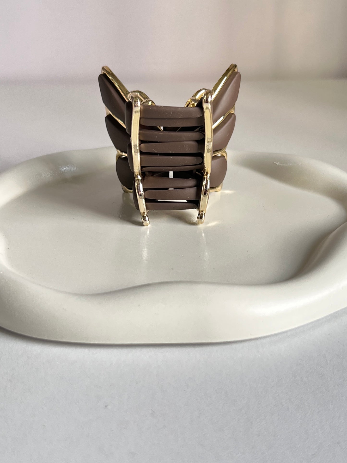 Luxe Flutter Butterfly Claw Clip - Brown