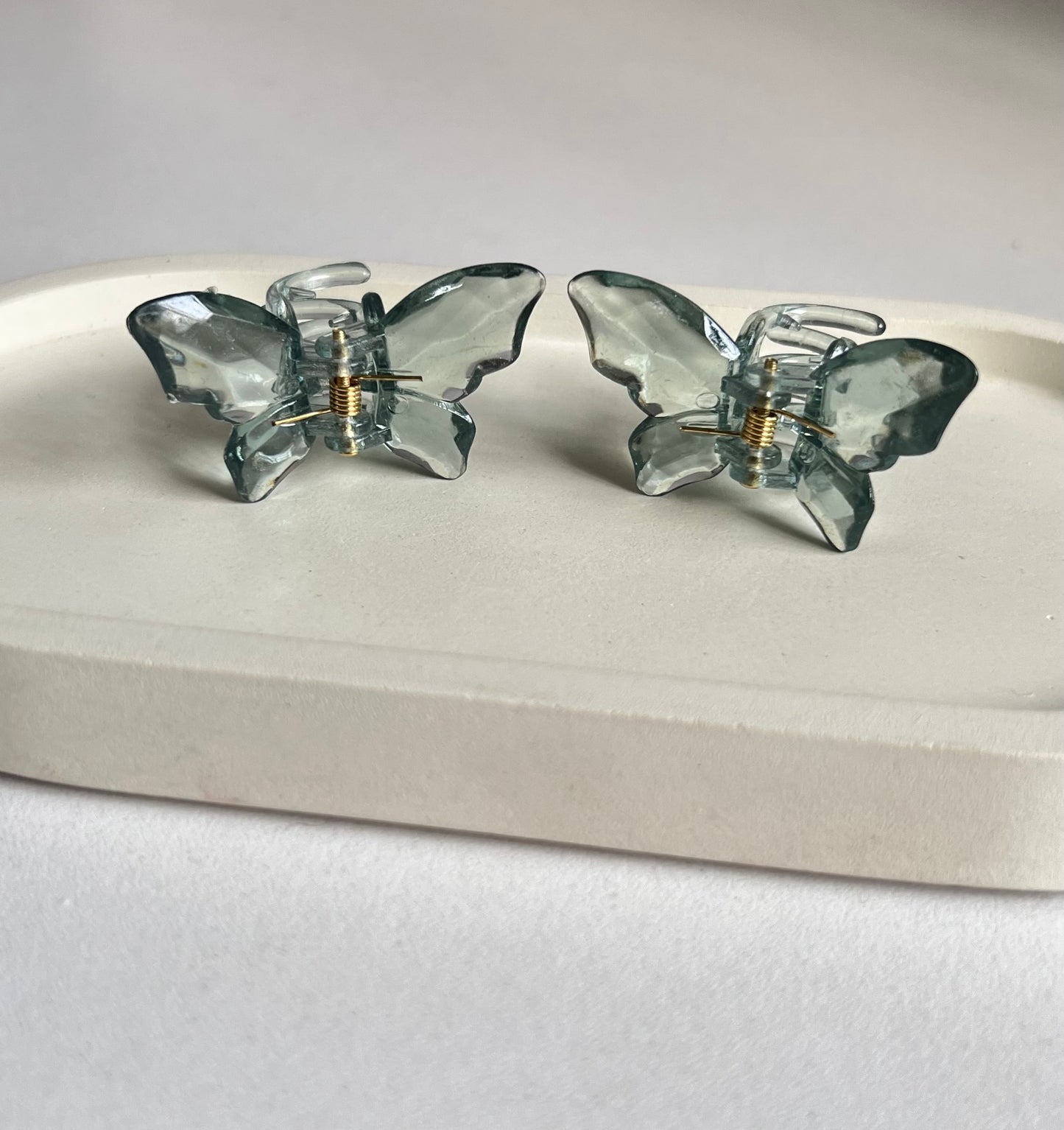 Twin Wings Mini Butterfly Hair Clips (2 Pieces) - Grey