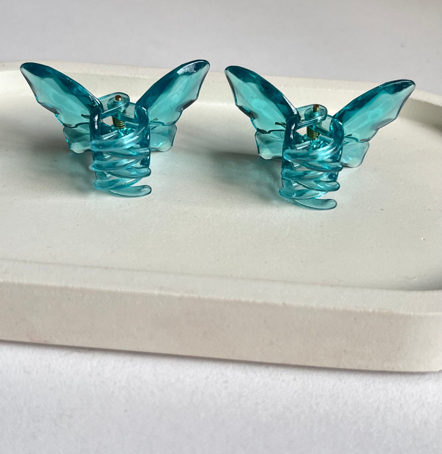 Twin Wings Mini Butterfly Hair Clips (2 Pieces) - Teal Blue