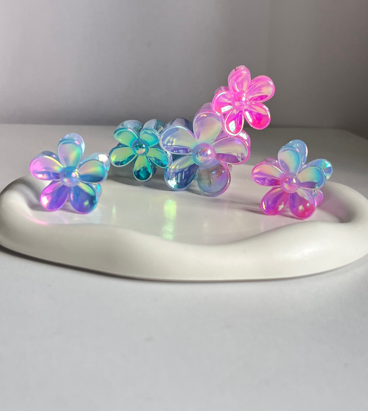 Aurora Bloom Trio Claw Clips - Pinkish Blue