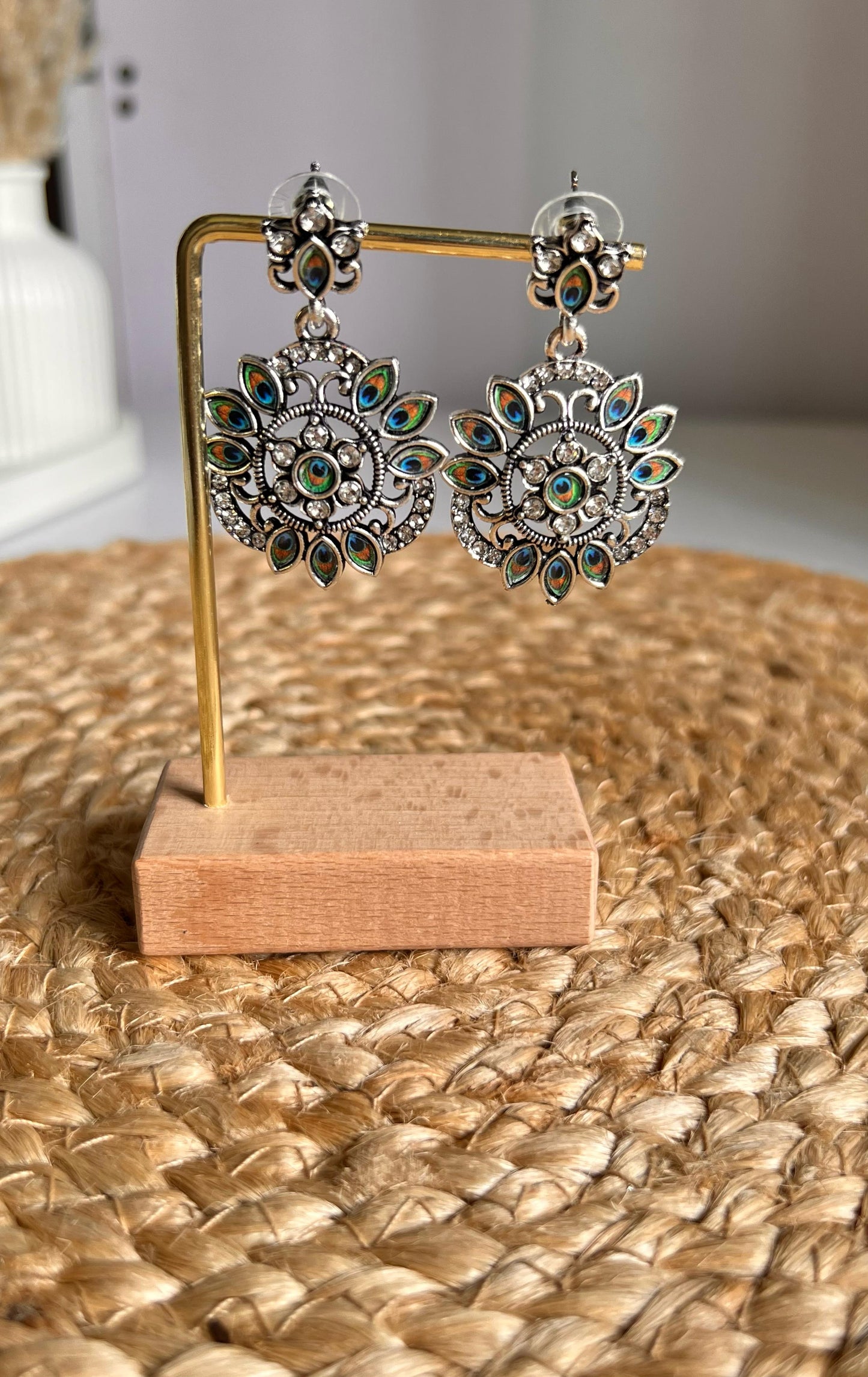 Ethnic Peacock Feather Earrings – Style 2