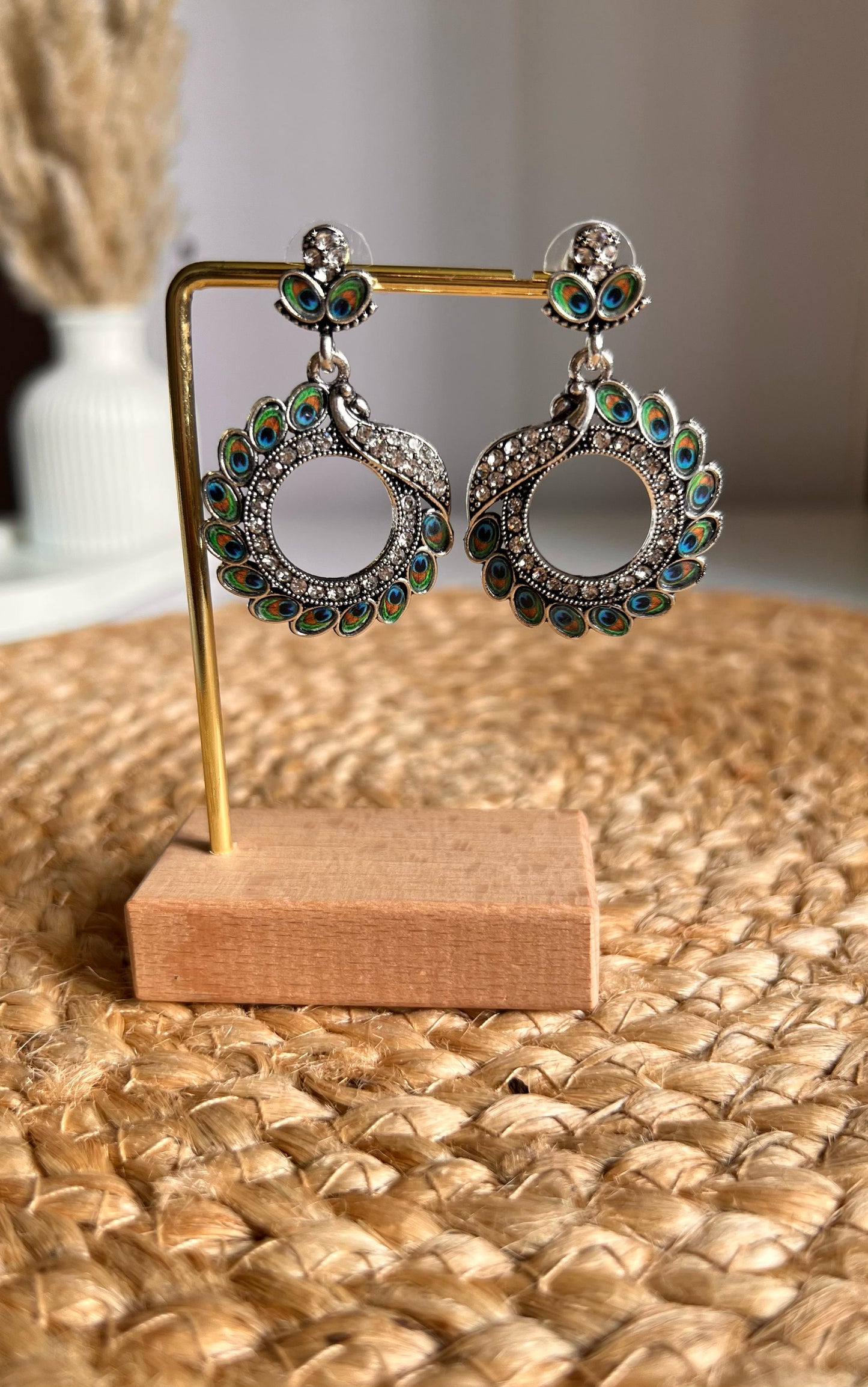 Ethnic Peacock Feather Earrings – Style 3