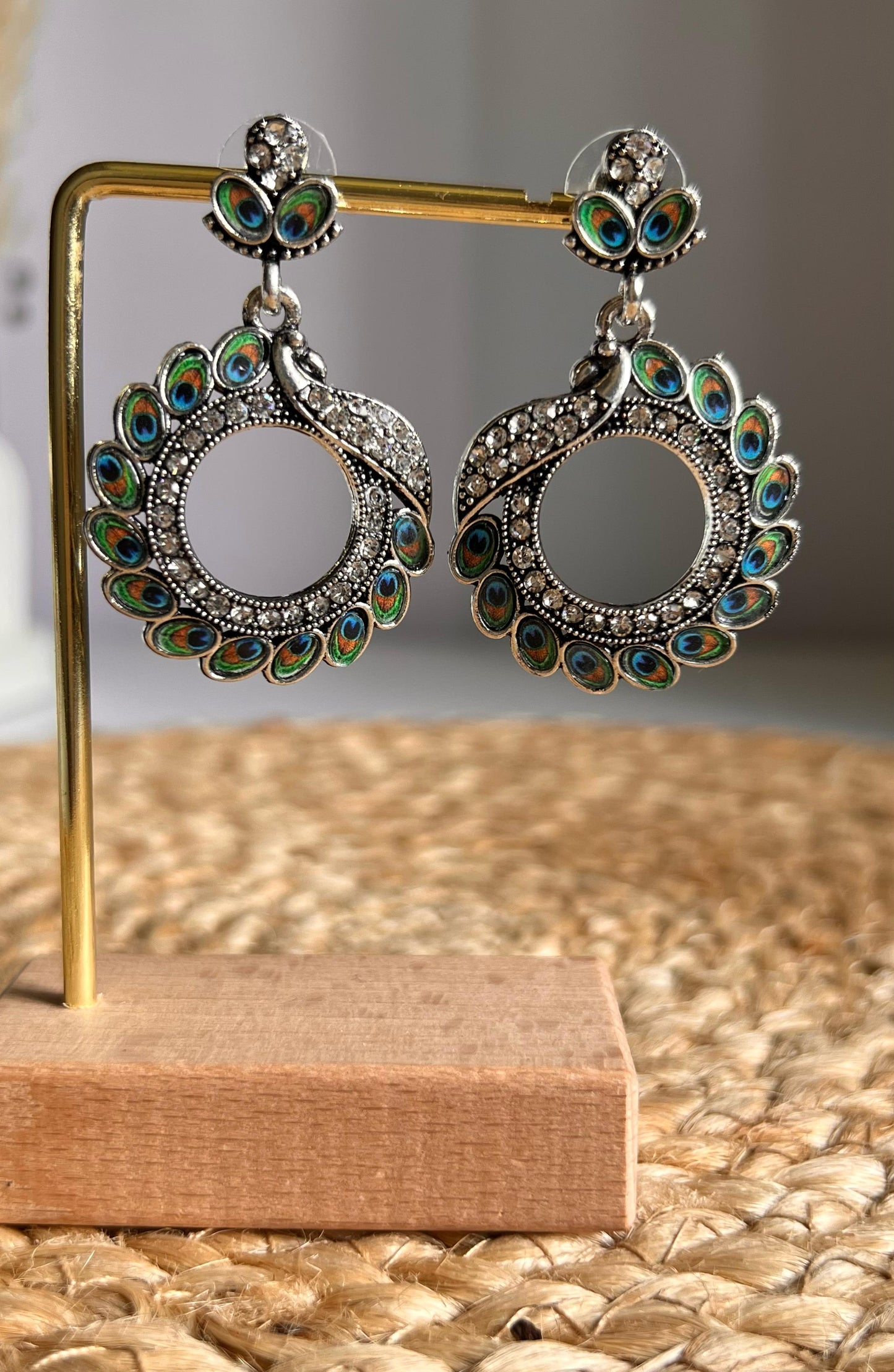 Ethnic Peacock Feather Earrings – Style 3