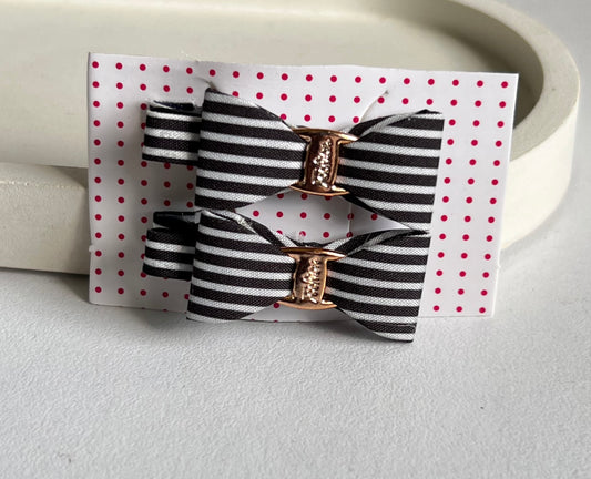 Pinteresty Bow Clip  ( 2 Pieces) - Black