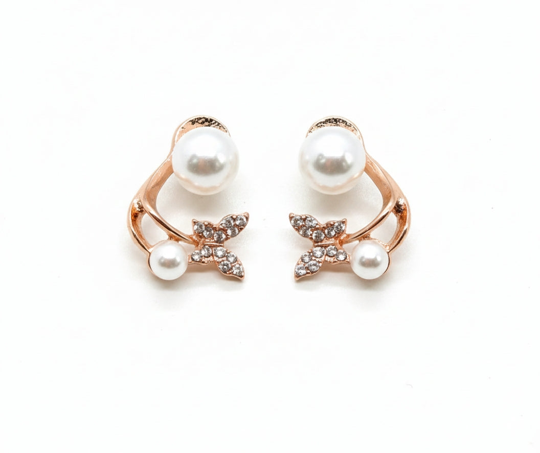 Korean Style  Fairycore Butterfly Earrings  - Rose Gold