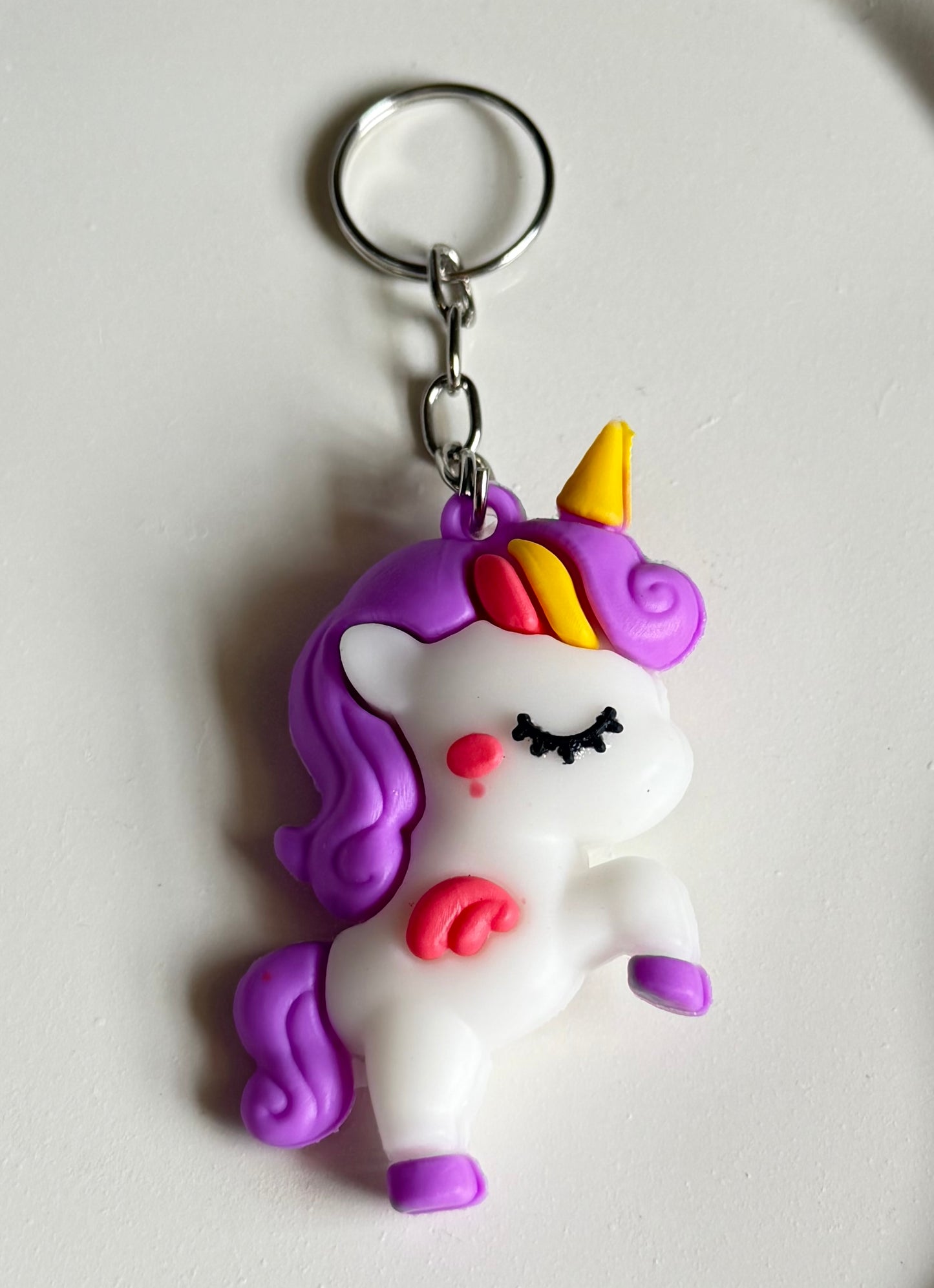 Kawaii Style Unicorn Keychain  - Purple