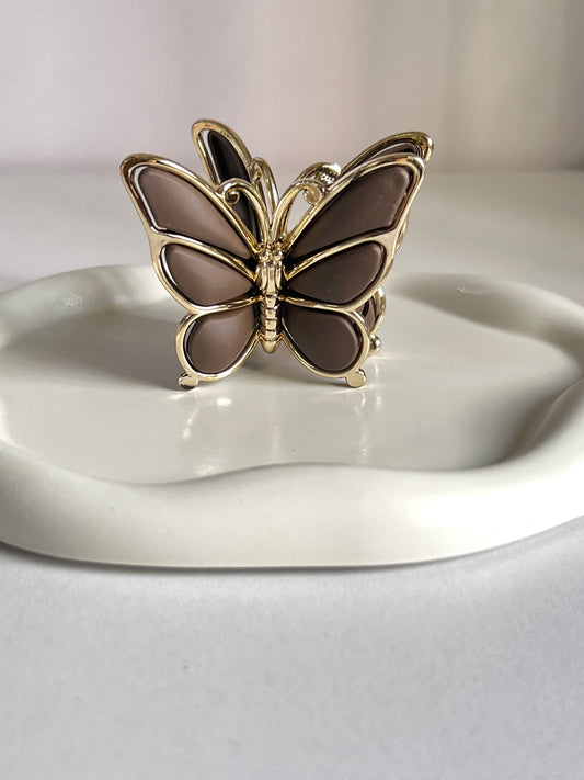 Luxe Flutter Butterfly Claw Clip - Brown