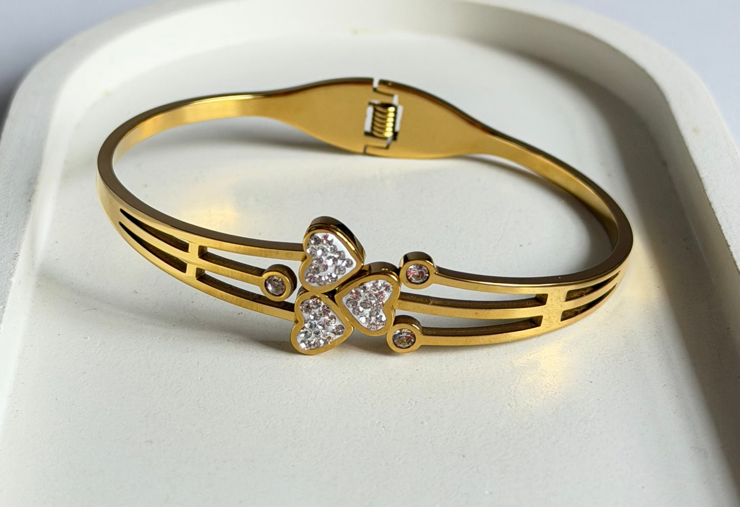 The Triple Heart Anti Tarnish Kada Bracelet - Regular Size
