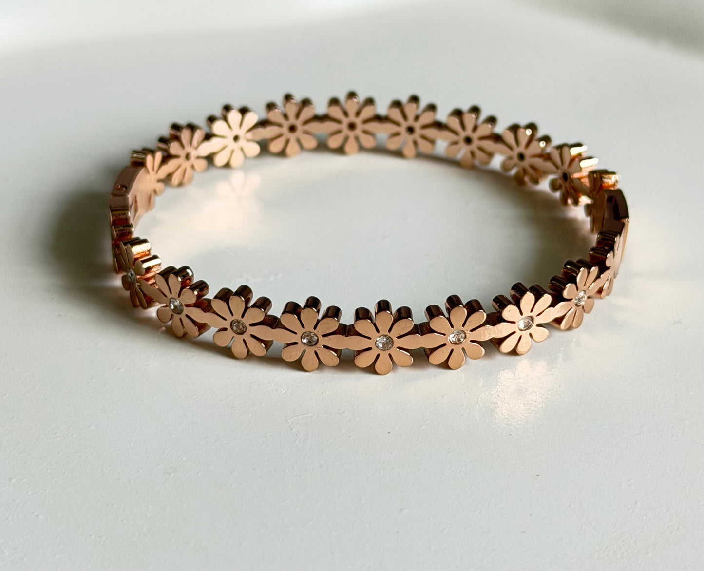 Rose Gold Petal Kada Bracelet- Anti- Tarnish - Baby Size