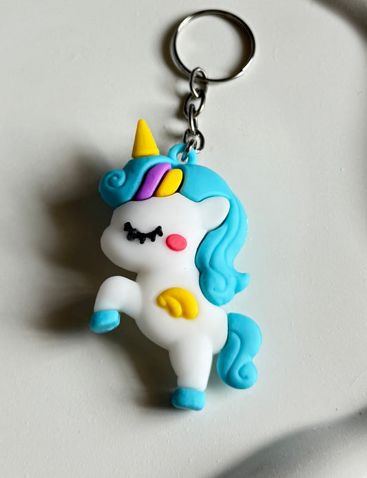 Kawaii Style Unicorn Keychain - Blue