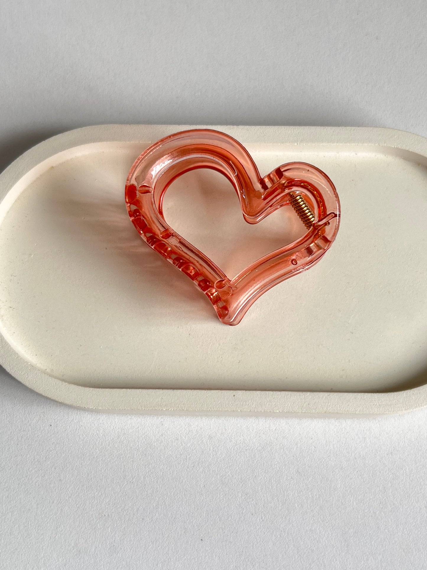 Glossy Heart Claw Clip - Dark Pink