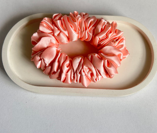 Soft Elegance Satin Scrunchies  - Peach