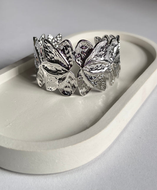 Iconic Edge Cuff Bracelet- Silver