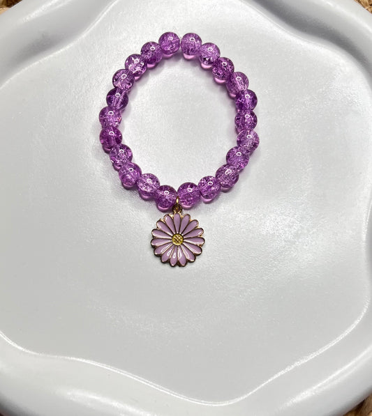 Purple Daisy Dreams Beads Bracelet