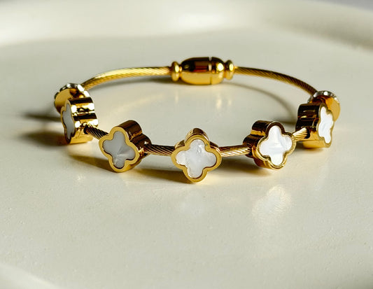 The Glided Clover Anti Tarnish Kada Bracelet - Baby Size