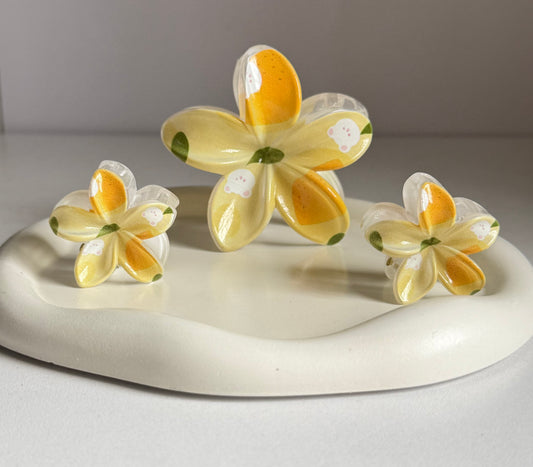 Pinteresty Flora Lock Combo Claw Clips -  Yellow